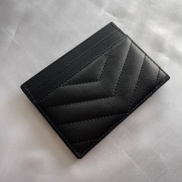 YSL SAINT LAURENT Cassandre Matelasse Card Case in Grain de Poudre Leather - Picture 4 of 4